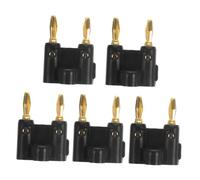CIMAXIC Conectores Banana Ajuste Preciso y Compatibilidad Amplia 5 Piezas de 4mm Doble Punta, Diseño Negro de Aleación y Plástico para Cable de Altavoz para Sistemas de Cine en Casa