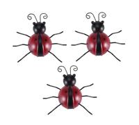 CIMAXIC Decoración De Pared De Mariquita De Hierro (3 Piezas 10 Cm) Adecuado Para Interiores y Exteriores Colgador De De Pared Colorido Resistentes Intemperie Accesorio Decorativo Encantador