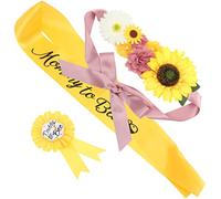 CIMAXIC Faja Para Futura Mamá Flores Para Shower Paquete De Cinturón y Alfiler De Decoración Para Fotos De Embarazo