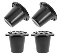 CIMAXIC Jarrón Conmemorativo Estructura Estable de Plástico Negro 16 Orificios para Flores, 4 Piezas Adecuado para Jardín y Fiestas