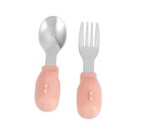 CIMAXIC Juego De Cubiertos Para Bebé Cucharilla y Tenedor Cortos Vajilla Suavinex De Acero Inoxidable Seguro y Duradero