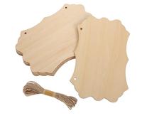 CIMAXIC Letrero de Madera Colgante sin Terminar, Placa Colgante de Madera, Grande 23x15x0,3cm, Beige, Superficie Lisa, en Blanco para Diy, Cuerda de Lino, para Indicadores de Eventos