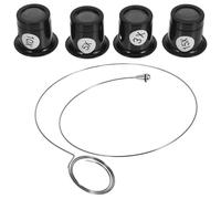 CIMAXIC Lupa de Joyero Manos Libres Clip Ajustable, Lente de Cristal para Reparación de Relojes, Kit de 4 Unidades Alambre de Acero Desmontable, Herramienta Precisa para Color Aleatorio