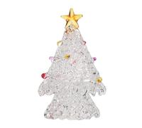 CIMAXIC Mini Figura de árbol de Navidad de Cristal - Árbol navideño Transparente con Estrella en la Cima - Pisapapeles de Mesa de 7,6 cm de Alto para Escritorio o repisa