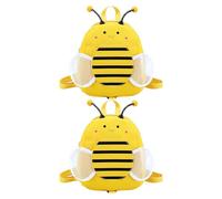 CIMAXIC Mochila Infantil con Arnés para Niños Pequeños 2piezas Diseño de Abeja con Múltiples Compartimentos y Correa de Seguridad para Jardín de Infancia y Actividades al Aire Libre