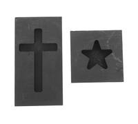 CIMAXIC Molde de 2 piezas para lingotes de grafito: molde de fundición de múltiples formas: de fundición de chatarra de metal en forma de cruz y estrella para refinar oro, aluminio, cobre, latón