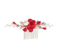 CIMAXIC Peineta de novia con flores para el cabello: Peinetas laterales de cristal - Clip para el cabello con flores y hojas de perlas para mujeres, niñas, damas de, fiestas de graduación y bodas