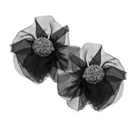 CIMAXIC Pinzas para Zapatos Decorativos de Gasa Negra Flor Desmontable, 2 Unidades, Accesorio para Tacones Altos, Clips para Boda y Uso Versátil