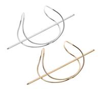 CIMAXIC Pinzas Pelo de Metal Dorado y Plata para Mujeres, Diseño Delicado y Elegante, Soporte para Moños, Paquete de 2 Piezas para Uso Diario y Cenas
