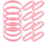 CIMAXIC Pulseras de Silicona Rosa para Cáncer de Mama, Paquete de 20 Piezas, Superficie Lisa y Brillante, Fáciles de Llevar, Diseño Simple y Elegante para Mujeres