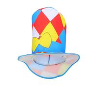 CIMAXIC Sombrero de payaso: Sombrero de copa de payaso colorido de 30 cm de alto, accesorios de disfraz elegantes para hombres y mujeres - Tocado de cosplay divertido para circo, carnaval, fiestas de