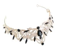 CIMAXIC Tiara de Novia Diseño Único de Hojas y Gemas de Imitación, Aleación de Zinc Resistente al Óxido, Accesorio para Bodas y Baby Showers