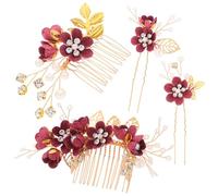 CIMAXIC Tocado Elegante para Boda Horquilla de Novia de Aleación de Zinc en Forma de Flor, Accesorio para Cabello que Diseña un Peinado Único y Sofisticado para Compromisos