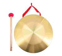 Címbalos chinos portátiles de latón, Gong chino de cobre dorado de 32 cm