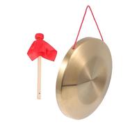 Címbalos chinos portátiles de latón, Gong de cobre, instrumento de percusión chino for ópera Chau, dorado, varios tamaños, 2 unidades(22X22X2.5CM)