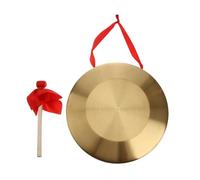 Címbalos chinos portátiles de latón, Gong de cobre, instrumento de percusión chino for ópera Chau, dorado, varios tamaños, 2 unidades(32X32X3CM)