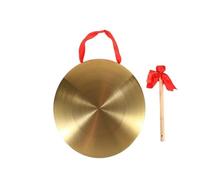 Címbalos chinos portátiles de latón, Gong de mano de latón dorado de 18 cm, 25 cm y 32 cm, for capilla, ópera, percusión con martillo.(25cm)