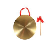 Címbalos chinos portátiles de latón, Gong de mano de latón dorado de 18 cm, 25 cm y 32 cm, for capilla, ópera, percusión con martillo.(32cm)
