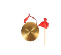 Címbalos chinos portátiles de latón, Gong de mano de latón dorado de 18 cm, 25 cm y 32 cm, for capilla, ópera, percusión con martillo.(18cm)