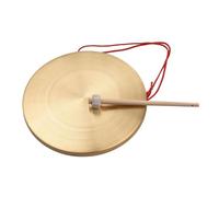 Címbalos chinos portátiles de latón, Gong de mano de latón dorado de 22 cm/30 cm con cuerda for colgar y mazo de madera for ópera de iglesia(30cm)