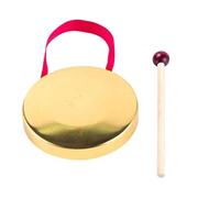 Címbalos chinos portátiles de latón, Gong tradicional chino de cobre con palo de madera, instrumento de percusión dorado, 9 cm x 12 cm(9CM)