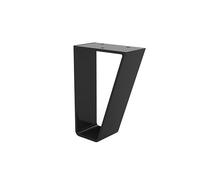 Cime - Pie de Metal Plano. para Muebles. Platino de 3 Agujeros. Acero, Color Negro. Tamaño: 100 mm de diámetro. H.150 mm. P.50 mm. EP.4 mm. Diseñado para Muebles Bajos.