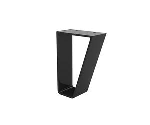 Cime - Pie de Metal Plano. para Muebles. Platino de 3 Agujeros. Acero, Color Negro. Tamaño: 100 mm de diámetro. H.150 mm. P.50 mm. EP.4 mm. Diseñado para Muebles Bajos.