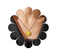 Cimenexe Bohemio Acrílico Margarita Colgante Collar Amarillo Girasol Gargantilla Collar De Plata Pequeña Flor Collar De Esmalte Margarita Collar De Cadena De Flores Joyas Para Mujeres Y Niñas Regalos