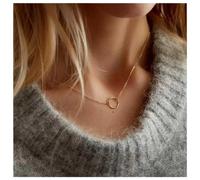 Cimenexe Bohemio Círculo Colgante Collar Gargantilla Karma Círculo Gargantilla Collar De Oro Hueco Círculo Collar Cadena Minimalista Eternidad Collar De Joyería Para Mujeres Y Niñas Regalos