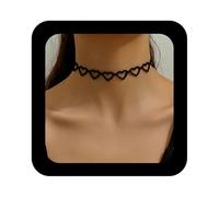 Cimenexe Bohemio Collar Gargantilla Corazon Negro Hueco Corazon Collar De Ante Collar Gargantilla De Cuero Negro Corazon Collar De Terciopelo Corazon Cadena De Amor Joyas Para Mujeres