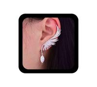 Cimenexe Bohemio Cz Ala De Ángel Oído Escalador Pendientes De Cristal Cuelgan Pendientes De Plata Pavimentada Cz Escalador Pendientes De Plumas Joyería Para Las Mujeres Y Las Niñas De La Boda Regalos