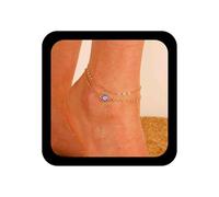Cimenexe Bohemio En Capas Mal De Ojo Tobillo De Oro De Cristal Ojo Tobillo Pulsera Zafiro Cz Diablo Ojos Tobillera Cadena Rhinestone Mal De Ojo Pie Cadena Tobillera Verano Playa Pie Cadenas De
