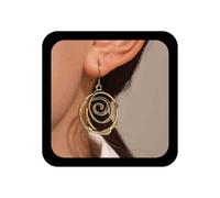 Cimenexe Bohemio Espiral Cuelgan Pendientes De Oro De Metal Trenzado Pendientes De Gancho Hueco Remolino Pendientes Étnicos Espiral Pendientes De Aro De Joyería Para Las Mujeres
