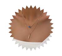 Cimenexe Bohemio Lágrima Zafiro Gargantilla Collar De Oro Zafiro Barra Colgante Collar De Capas De Cristal Azul Collar De Cz Rhinestone Barra Collar De Joyas Para Mujeres Y Niñas Regalos