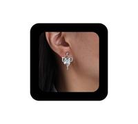 Cimenexe Bohemio Pendientes Colgantes De Cristal De Lazo Esmalte Bow Tie Gota Pendiente De Plata Rhinestone Bowknot Espárrago Pendiente Hueco Cz Pavimentado Mariposa Corbata Pendientes De