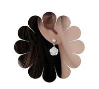 Cimenexe Bohemio Pendientes De Flores De Perlas Rosa Blanca Pendientes De La Flor De La Gota Esmalte Rosa Perla Pendientes Pendientes Colgantes Camelia Joyas Para Mujeres Y Niñas