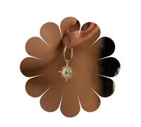 Cimenexe Bohemio Turquesa Sunburst Pendientes Colgantes Oro Sol Naciente Gota Pendiente Gran Sol Círculo Aro Pendiente De Metal Sunburst Turquesa Piedra Pendientes De Joyería Para Las Mujeres