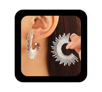 Cimenexe espigas góticas de sol pendientes colgantes colgantes plateado pico círculo arete de metal gran hamburguesas arete de grunes grunes espigas solar arar aretes joyas para mujeres