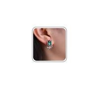 Cimenexe Pendientes De Cristal Bohemio Tulipán Espárrago Flor Pendientes De Plata Cz Tulipán Esmeralda Tulipán Espárrago Flor Pendientes De Diamantes De Imitación Verde Floral Tulipán Flor