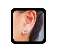 Cimenexe Punk Frog Ear Jacket Pendientes Silver Frog Studs Pendientes 3d Frog Pendientes Two Way Studs Pendientes Front Back Jewelry para mujeres y niñas Cute Gifts