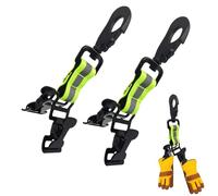 Cimown Clip para guantes de bomberos - Clips para guantes - Cinturón portaguantes - Clip para guantes con mosquetón de metal - Adecuado para colgar guantes (Doble abrazadera)