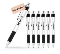 Cimpress Bolígrafo Personalizado con Tinta Negra, 100 Unidades, Impresión Completa con Texto o Logo, con Agarre Antideslizante, Ideal para Profesores y Eventos