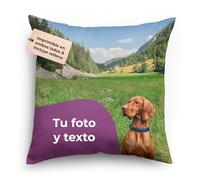 Cimpress Cojín Personalizado con Foto o Texto, 66 x 66 cm, Impresión a Doble Cara Amigos y Familiares en Navidad y el Amigo Invisible, Almohada Decorativa para