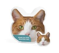 Cimpress Cojínes Personalizados con Foto, Cojín con Caras de Perro Divertidas o Recuerdos Especiales, Idea de Regalo Navideño para Familia, Amigos o Secret Santa (Cara de Gato, 38 x 40 cm, Pequeño)