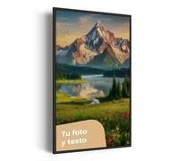 Cimpress Cuadro Personalizado en Lienzo con Marco, Personaliza con tu Foto, Logo o Texto, Decoración de pared ideal para casa u oficina, Perfecto para Navidad o el amigo invisible, 90 x 60 cm