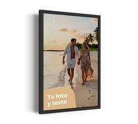 Cimpress Cuadro Personalizado en Lienzo con Marco, Personaliza con tu Foto, Logo o Texto, Decoración de pared ideal para casa u oficina, Perfecto para Navidad o el amigo invisible, 70 x 50 cm