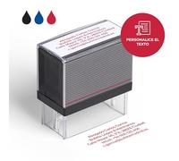 Cimpress Sello Autoentintable Personalizado con Texto, Ideal como Sello de Nombre, Dirección o Empresa, Tinta Tinta Roja, Tamaño Grande 6,7 x 2,8 cm, Perfecto para Uso Diario en Oficina o Escuela
