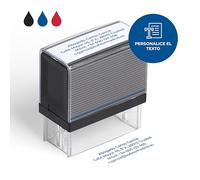 Cimpress Sello Autoentintable Personalizado con Texto, Ideal como Sello de Nombre, Dirección o Empresa, Tinta Azul, Tamaño Mediano 5,7 x 2,1 cm, Perfecto para Uso Diario en Oficina o Escuela