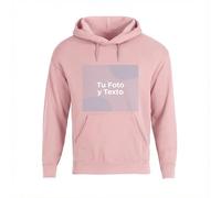 Cimpress Sudadera con Capucha Personalizada para Hombre, Tallas S-2XL, Imprime tu Propia Foto, Logo o Texto en la Parte Frontal, Ideal para Eventos, cumpleaños, L, Rosa Claro