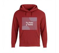 Cimpress Sudadera con Capucha Personalizada para Hombre, Tallas S-2XL, Imprime tu Propia Foto, Logo o Texto en la Parte Frontal, Ideal para Eventos, cumpleaños, 2XL, Rojo